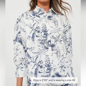 HYACINTH HOUSE

Whimsical Navy Floral Beau Boyfriend Shirt